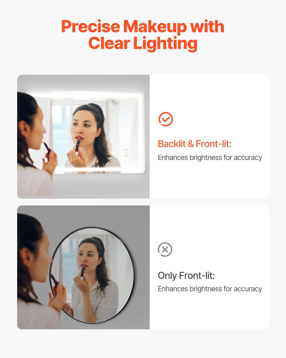 LED vonios veidrodis VEVOR MRH, 70 x 100 cm