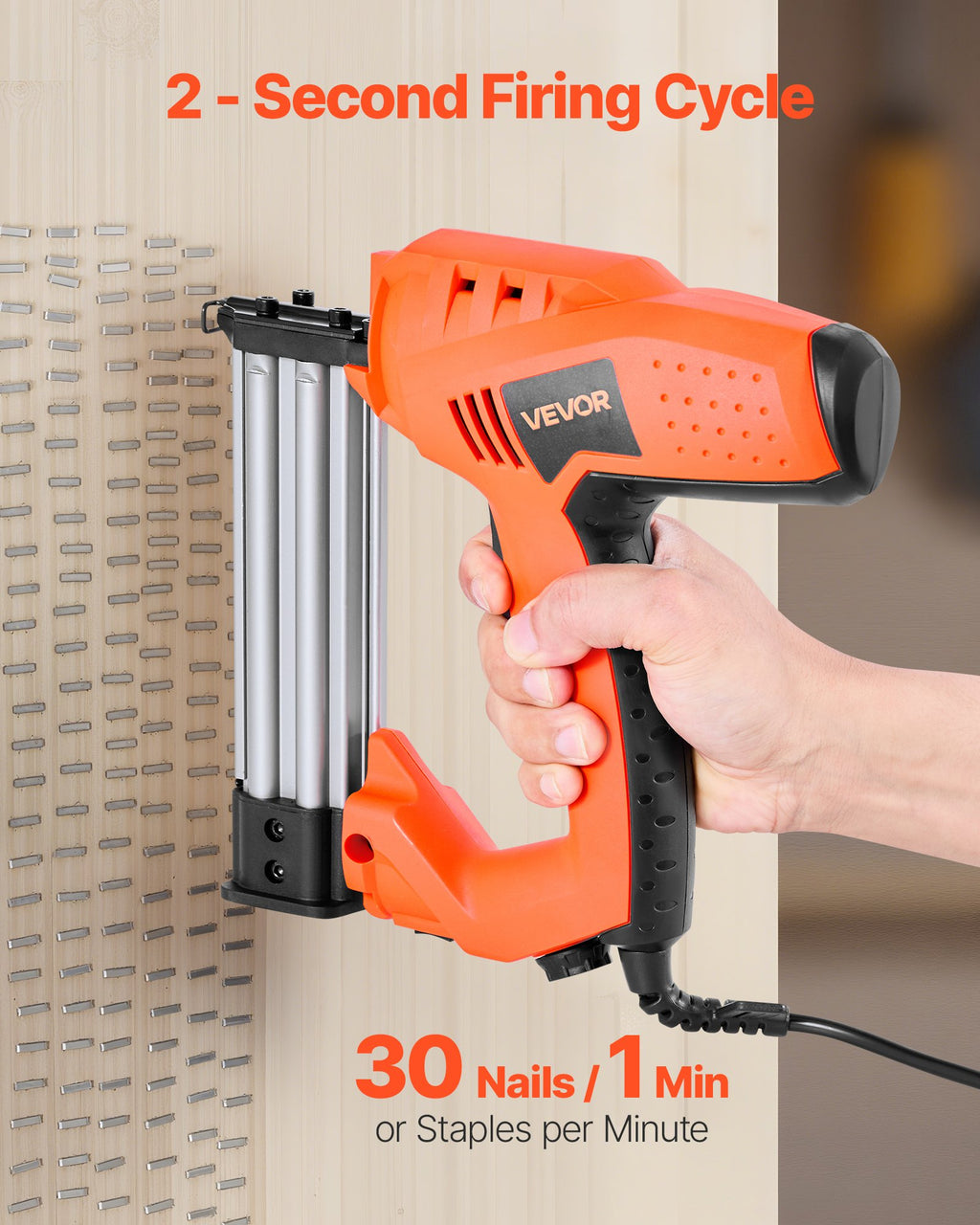 Elektrinis vinių ir kabių kalimo pistoletas VEVOR J-112, 18GA 32 mm