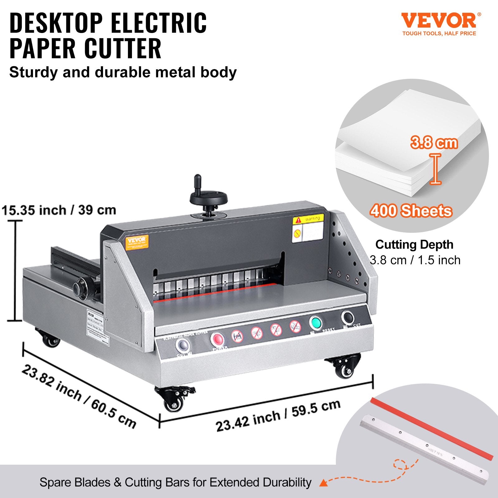 Elektrinė popieriaus pjaustyklė VEVOR E330D, 330 mm pjovimo plotis