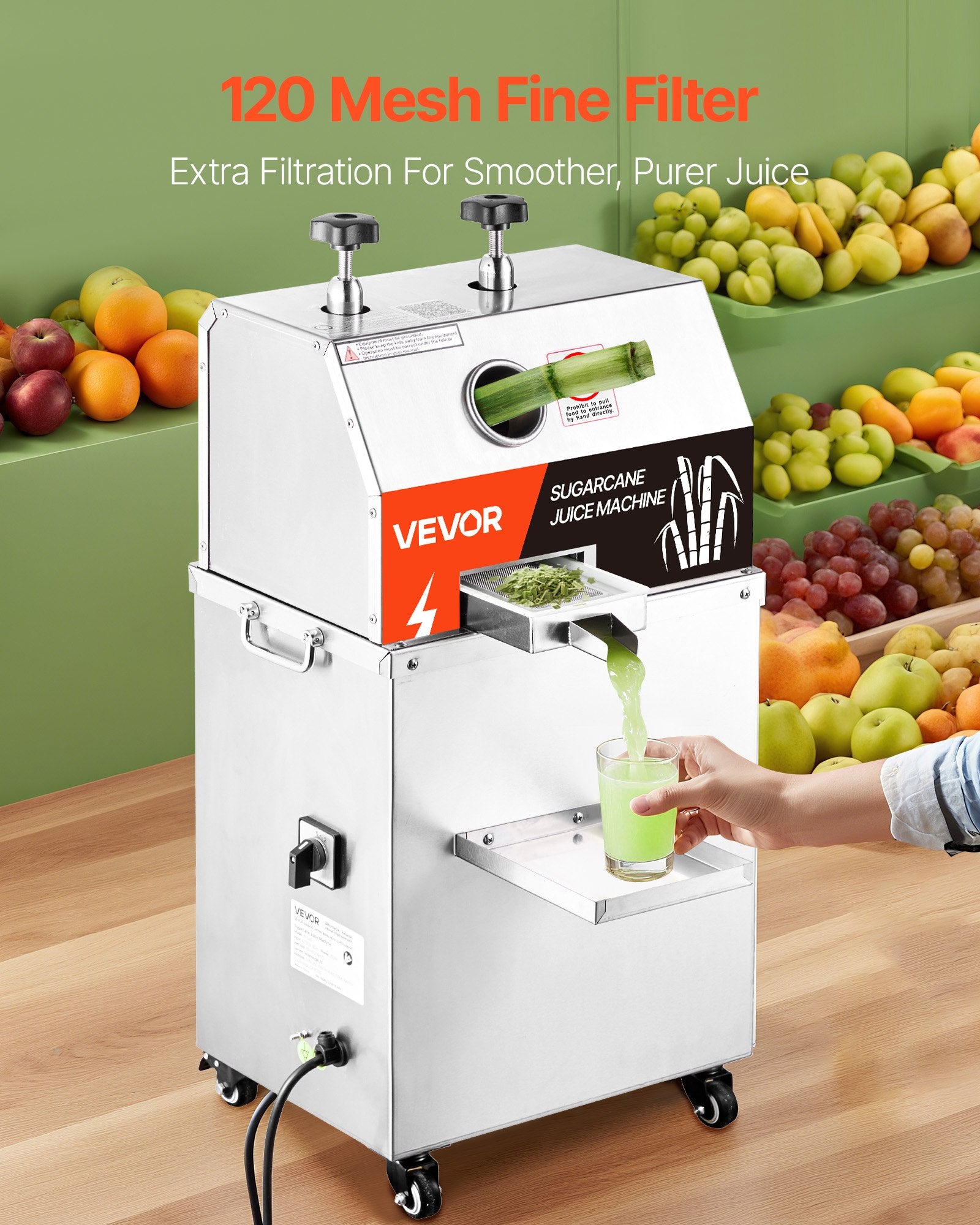 Elektrinė cukranendrių sulčiaspaudė VEVOR YF-L80, 750 W