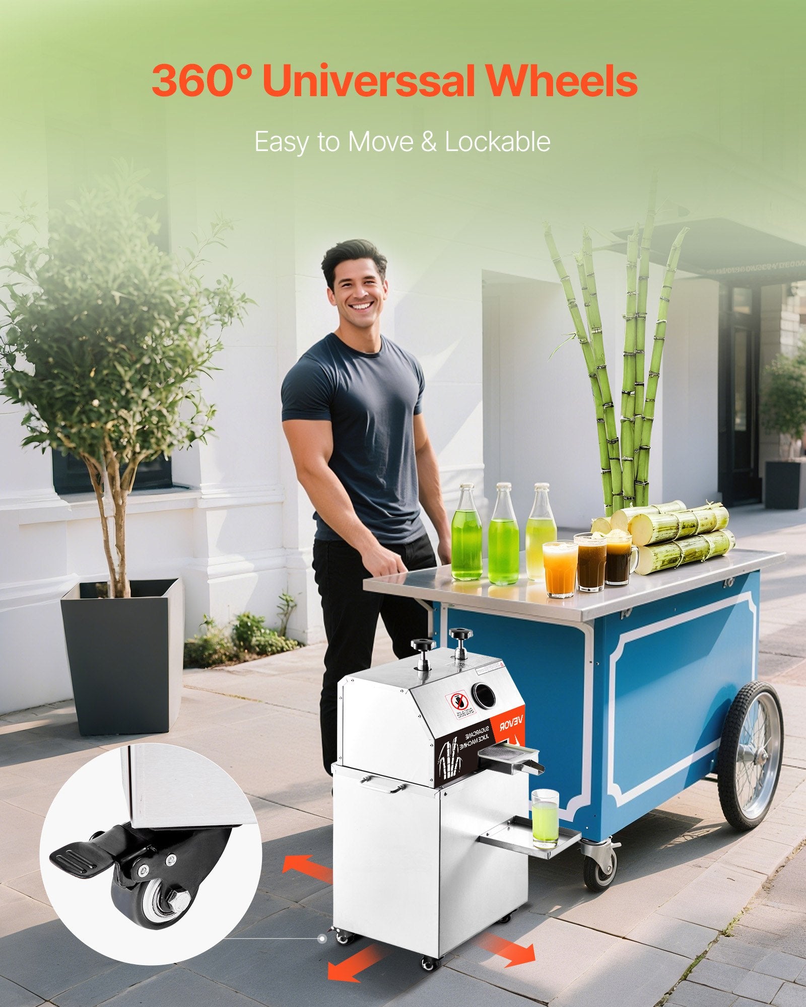 Elektrinė cukranendrių sulčiaspaudė VEVOR YF-L80, 750 W