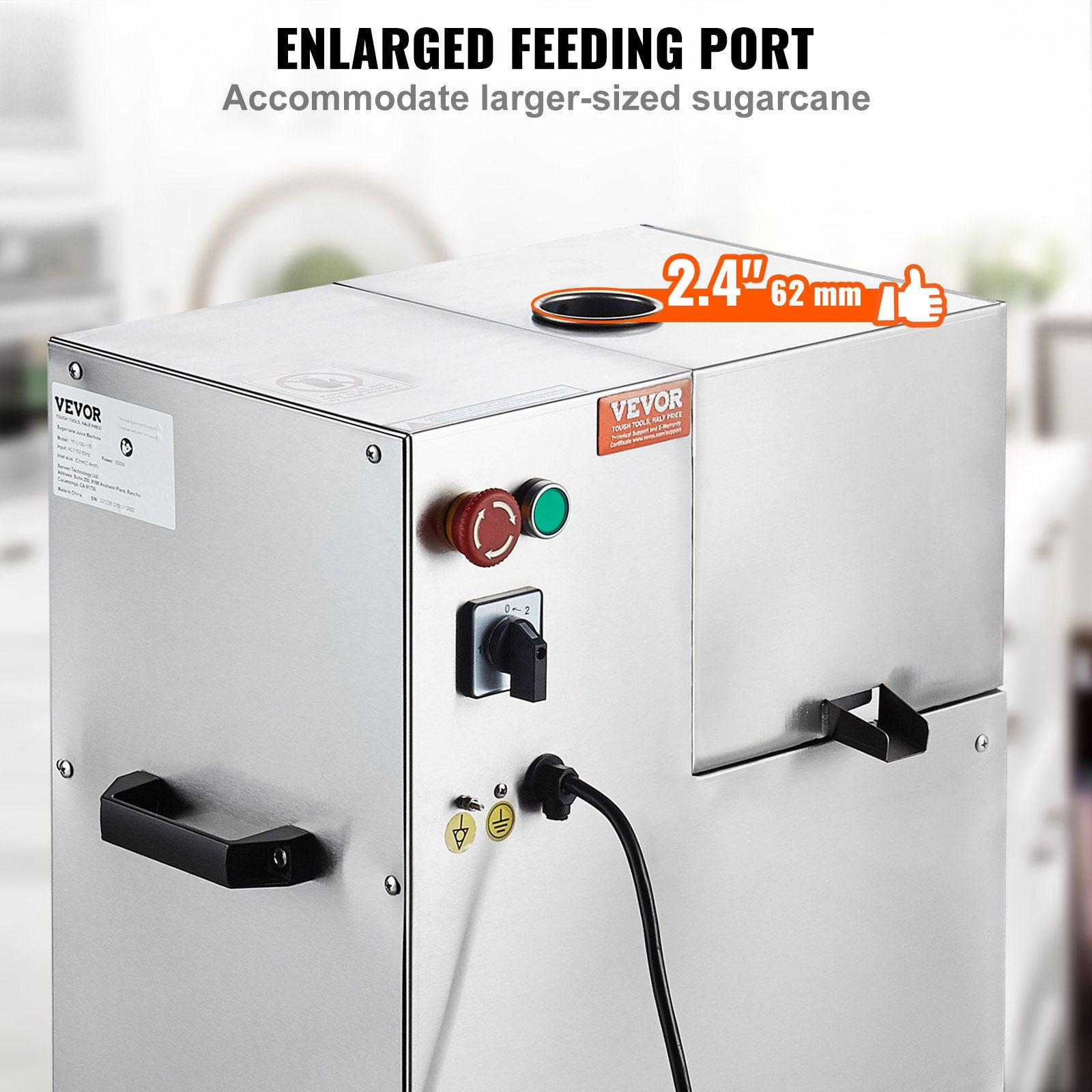 Elektrinė cukranendrių sulčiaspaudė VEVOR YF-L100, 800 W