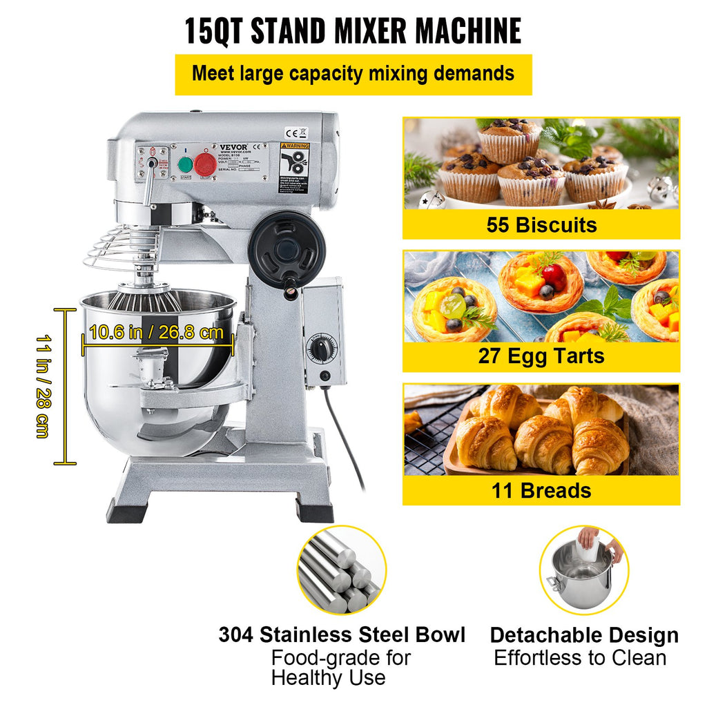 Planetarinis mikseris VEVOR B15-BT, 14,2 l