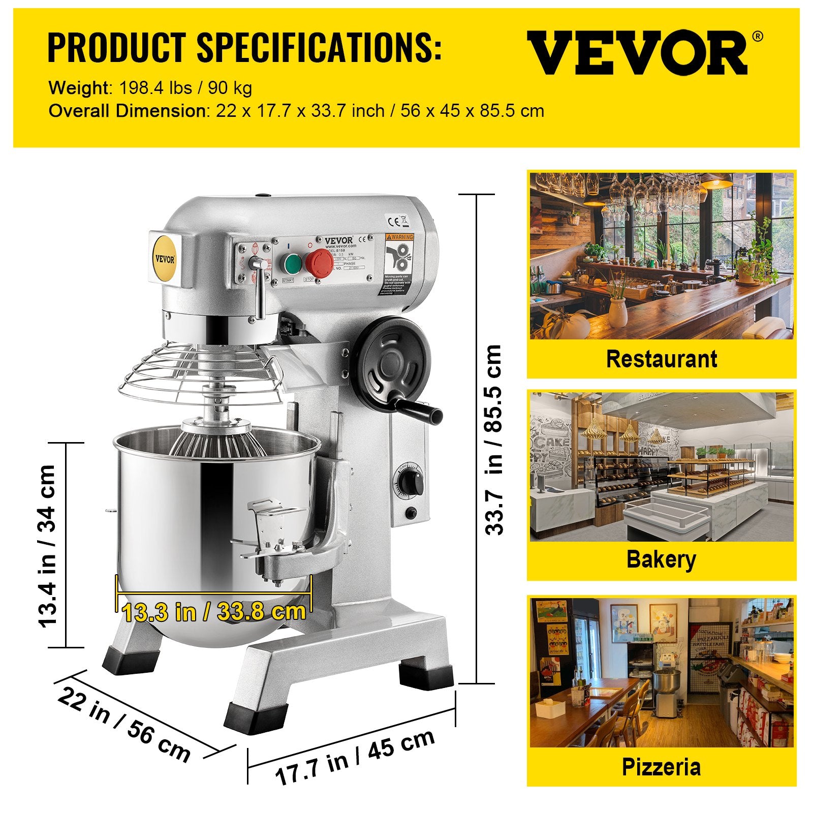 Planetarinis mikseris VEVOR B30-BT, 28,4 l talpa