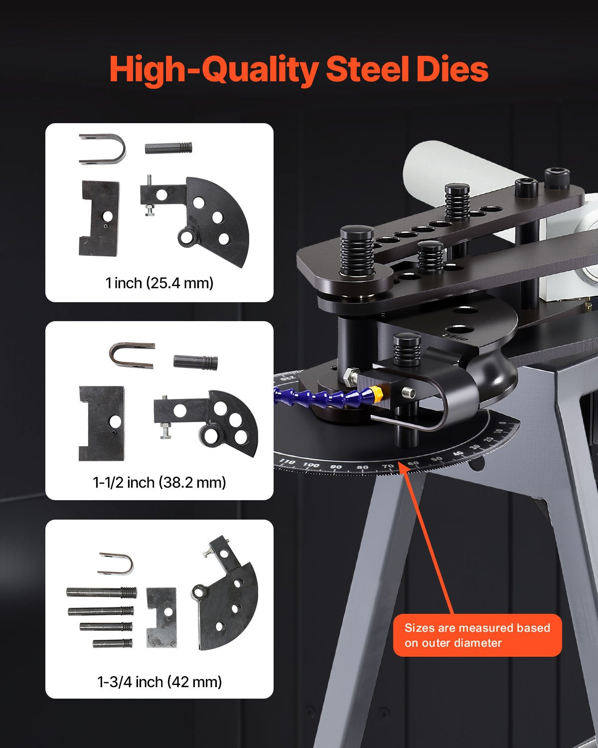Elektrinės vamzdžių lenkimo staklės VEVOR HTB-1000, 750 W