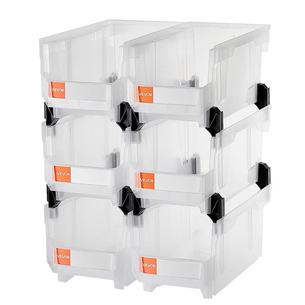Plastikinės sandėliavimo dėžės VEVOR V6-Clear-6, 6 vnt.
