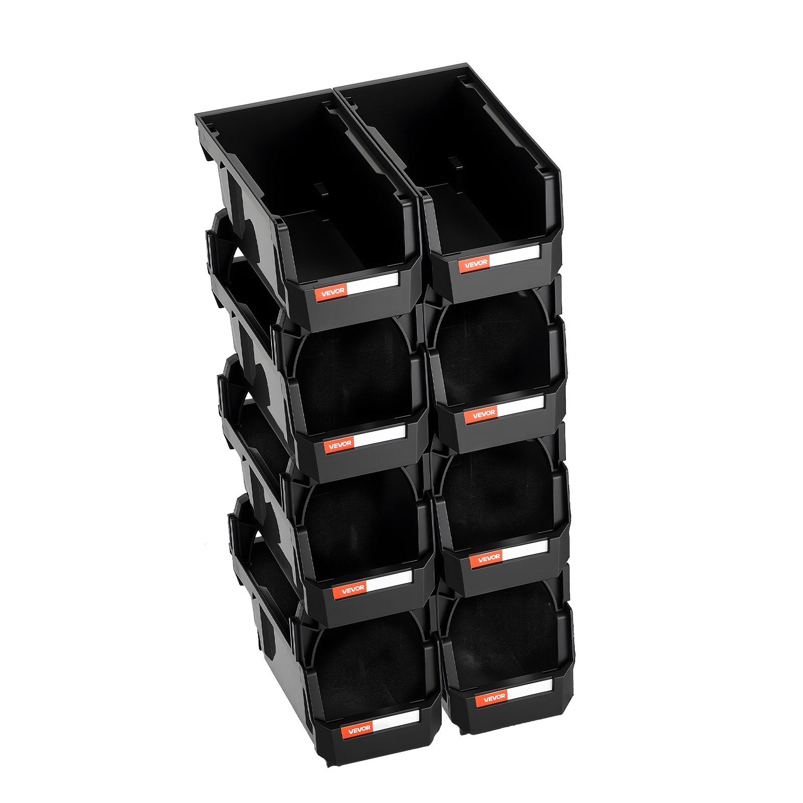 Plastikinės sudedamos dėžutės VEVOR V3-Black-8, 8 vnt.