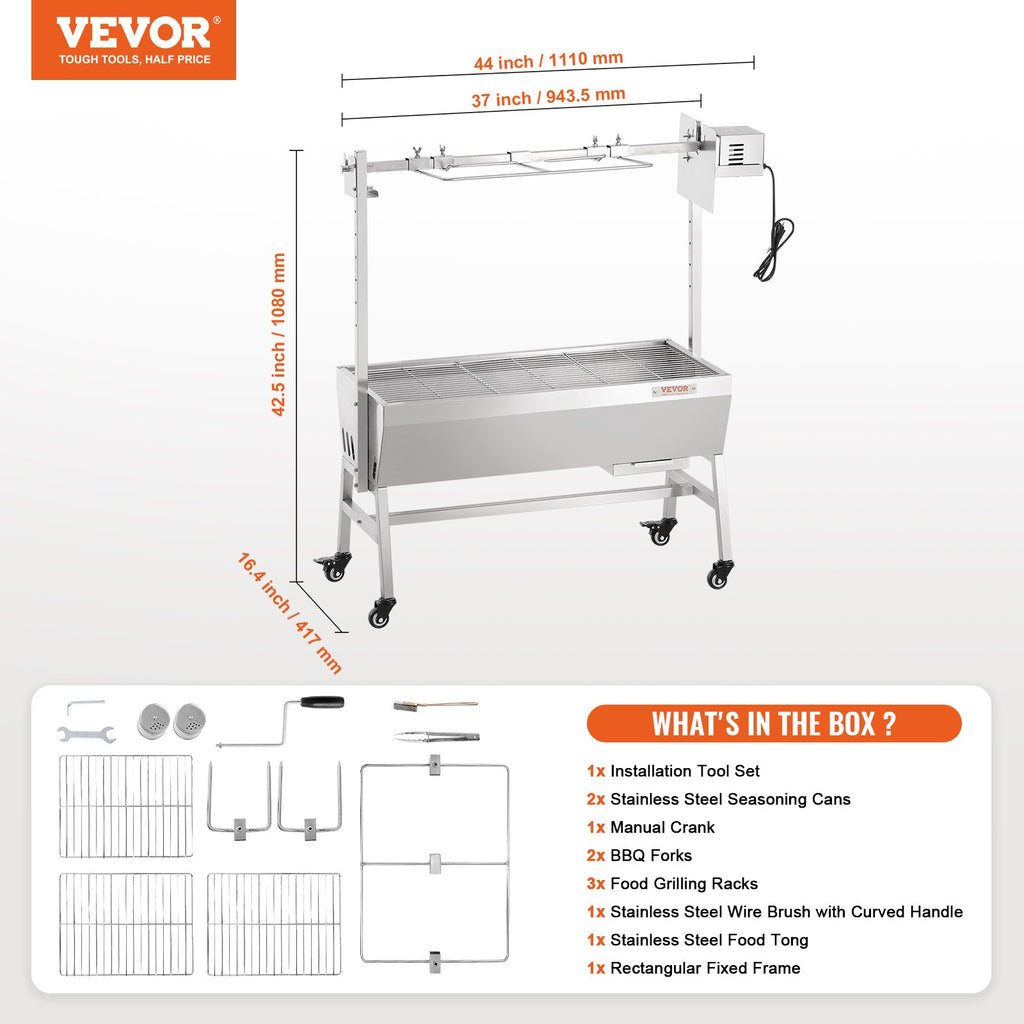 Elektrinis kepsninės iešmas su stovu VEVOR JY-MY-KYLCG-35-220, 40 kg keliamoji galia