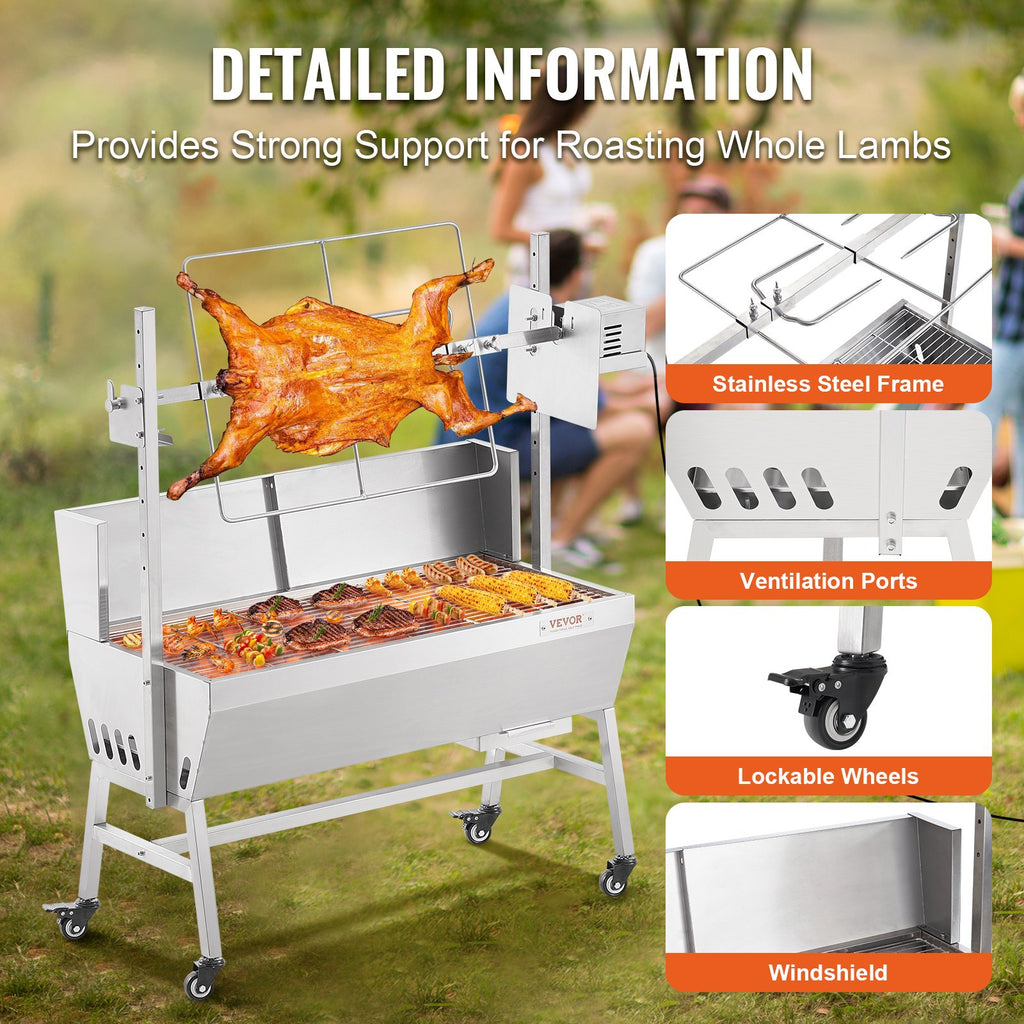 Elektrinė kepsninė su iešmu VEVOR JY-MY-KYLDB-35-220, 61,2 kg apkrova