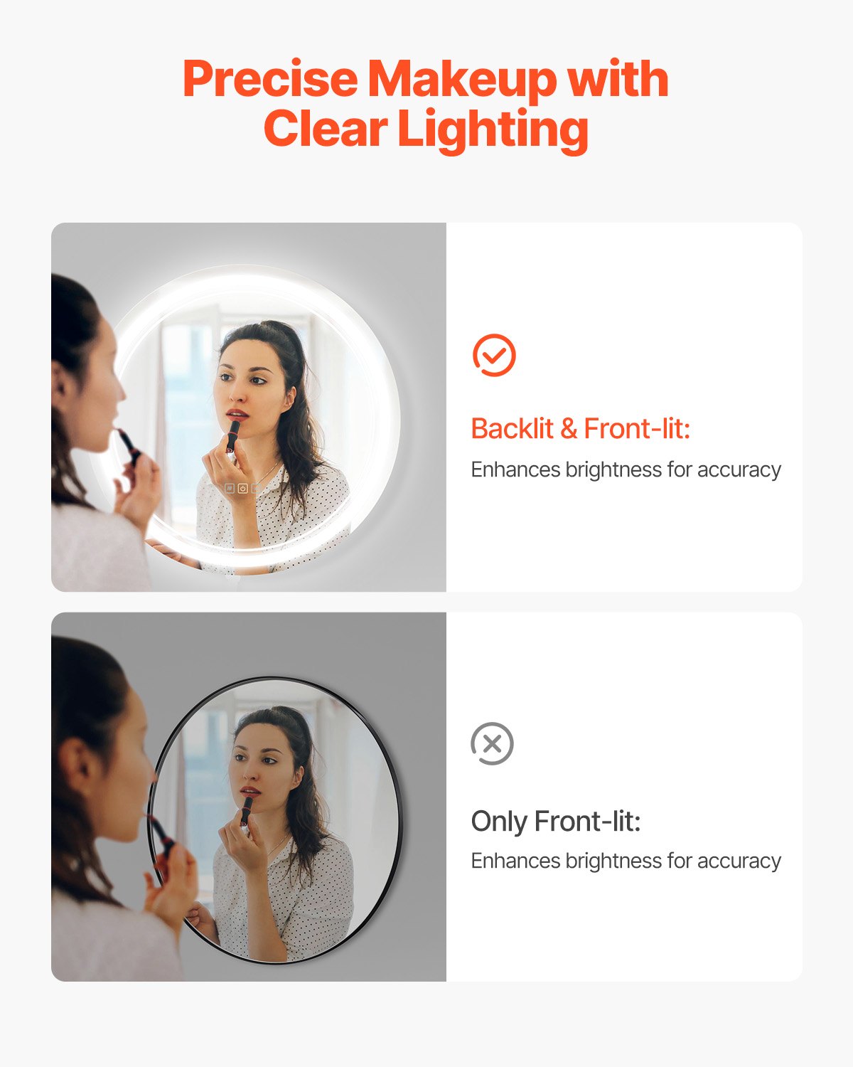 LED vonios veidrodis VEVOR MRH, 60 cm