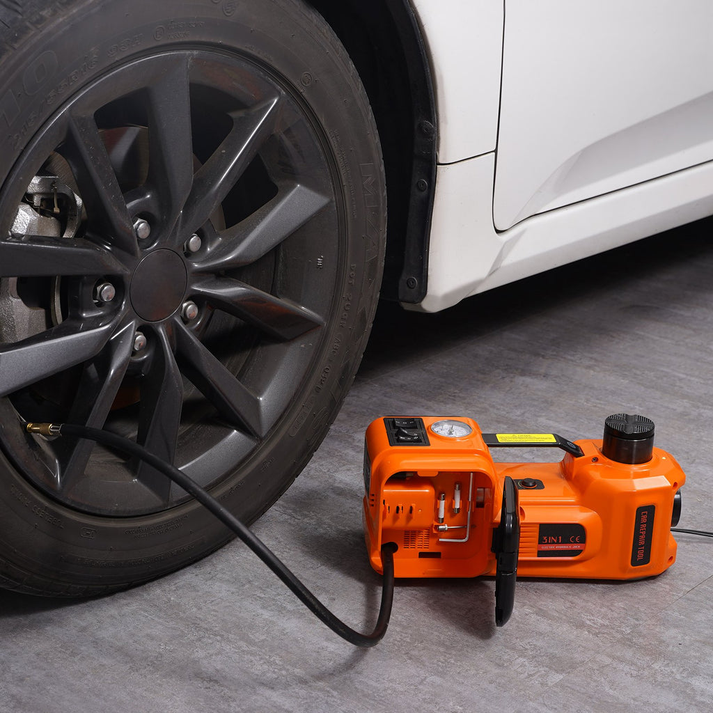 Elektrinis hidraulinis domkratas VEVOR 5 Ton, 12V su padangų pripūtimo pompa