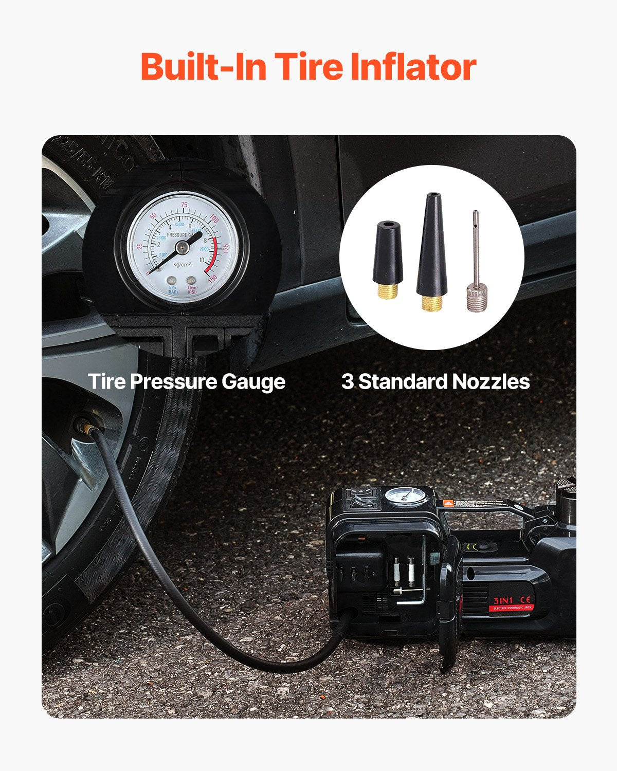 Elektrinis automobilinis domkratas VEVOR ZSY01-3, 5 tonos