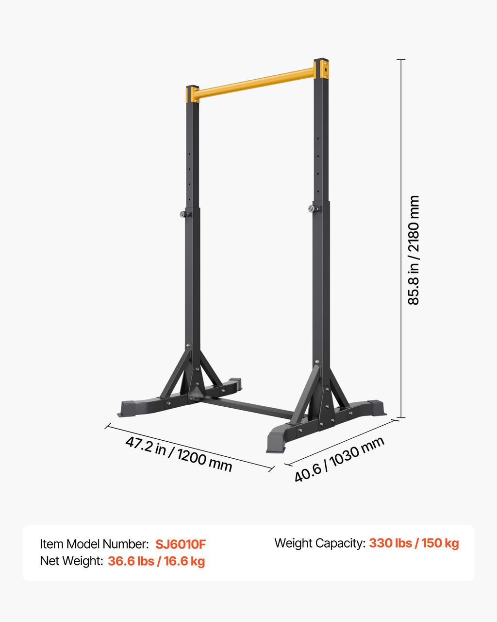 Prisitraukimų skersinis VEVOR SJ6010F, 150 kg keliamoji galia