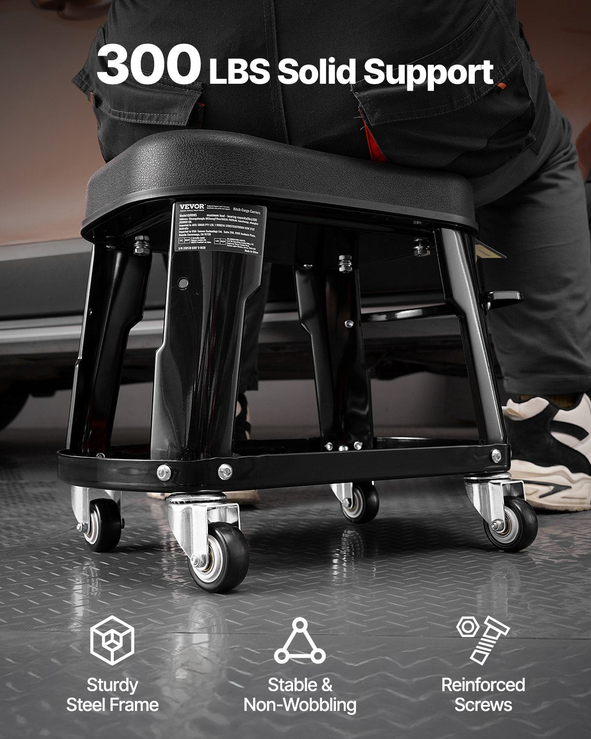 Mechaniko kėdė VEVOR XF8309, 136 kg keliamoji galia