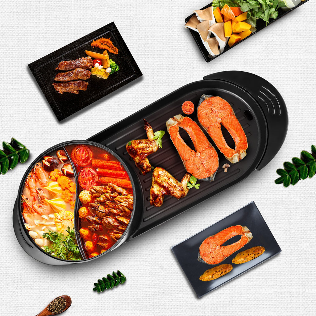Elektrinis grilis ir puodas (Hot Pot) VEVOR PC-8002, 2200W
