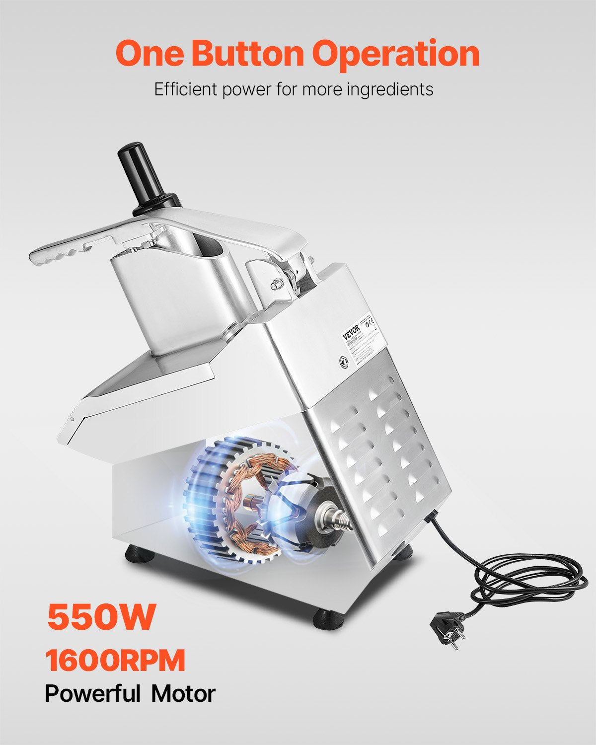 Elektrinė daržovių pjaustyklė VEVOR VC60MS, 550W