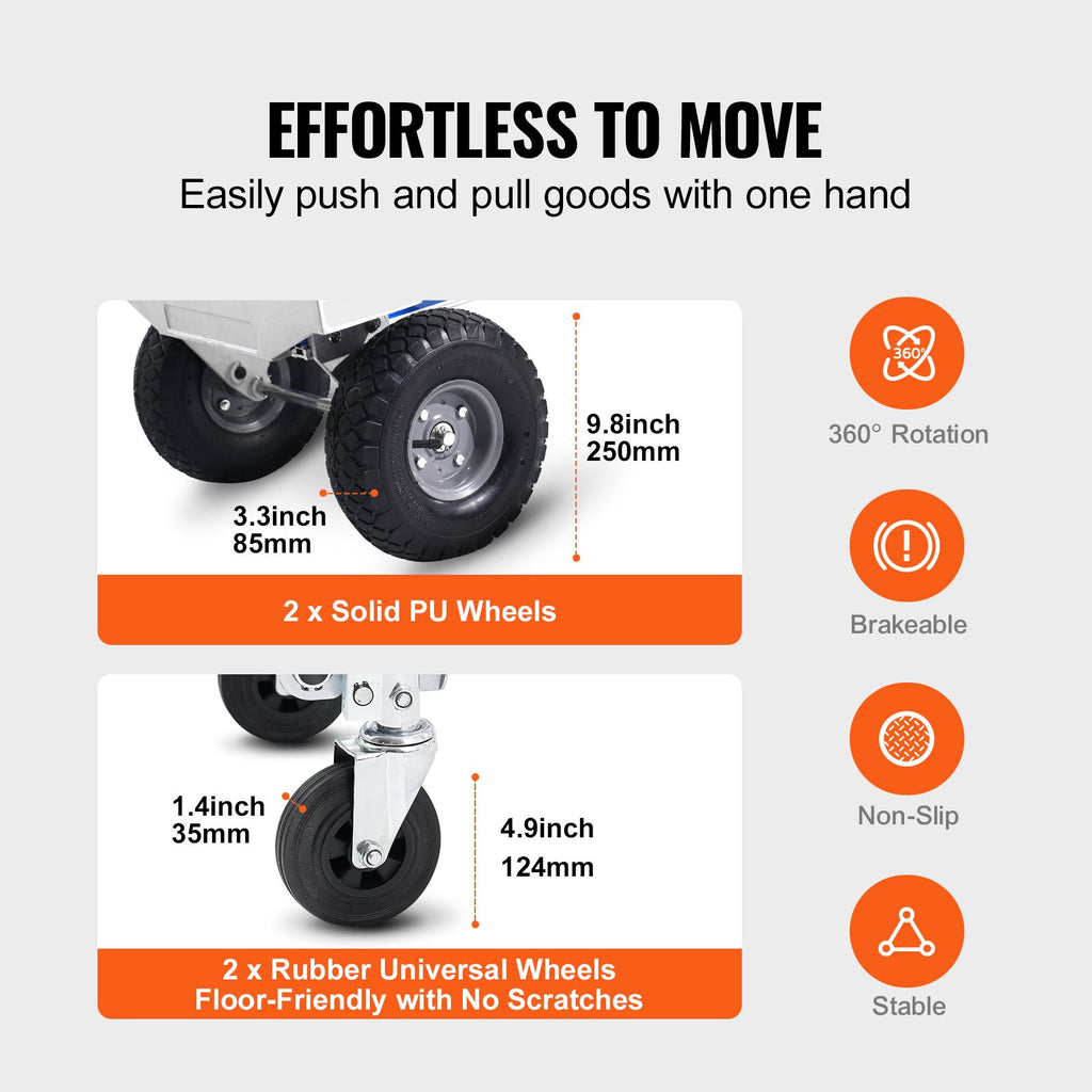 Universalus transportavimo vežimėlis VEVOR FHT250A, 363 kg keliamoji galia