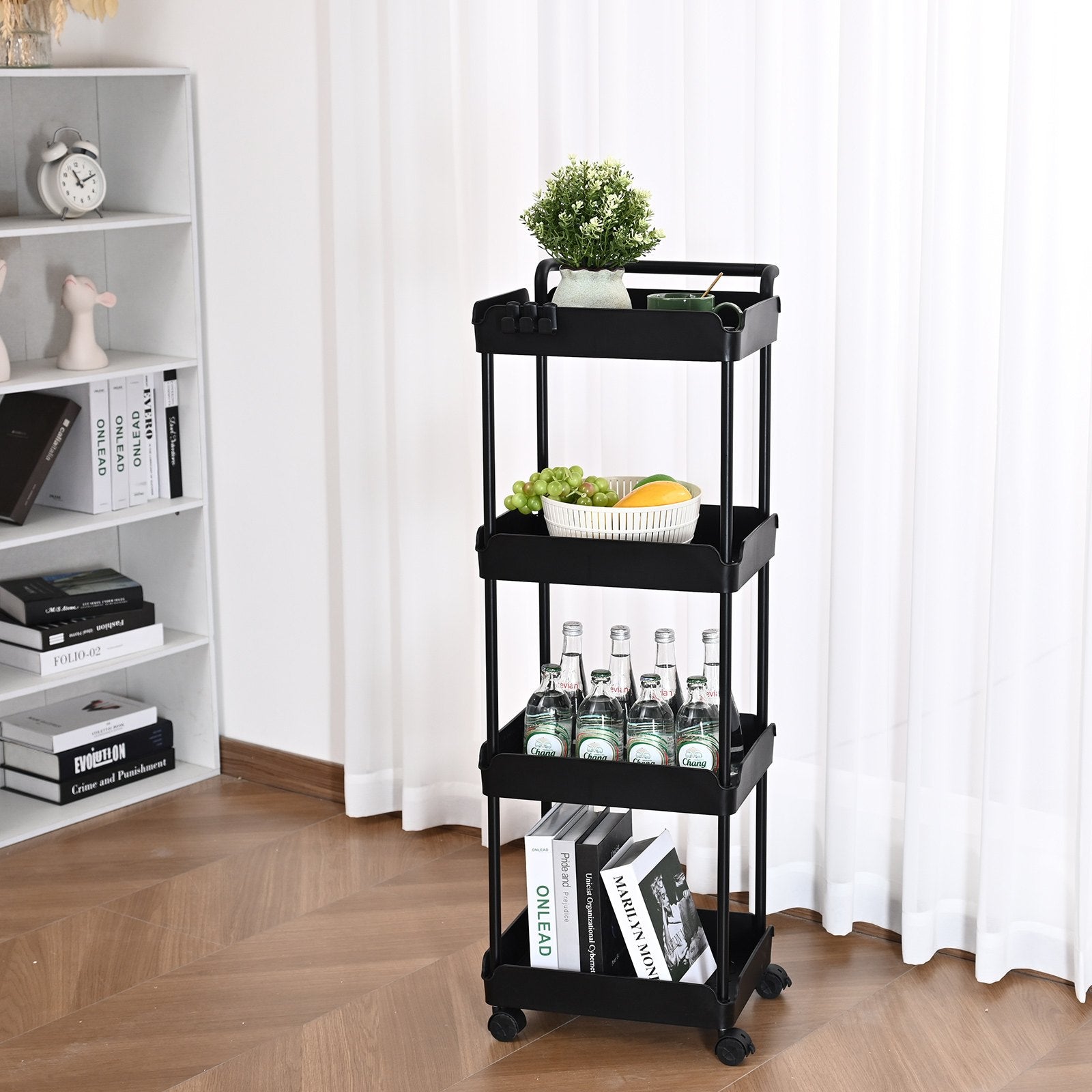 Stumdomas lentynų vežimėlis VEVOR RY810369-1, 4 lentynos