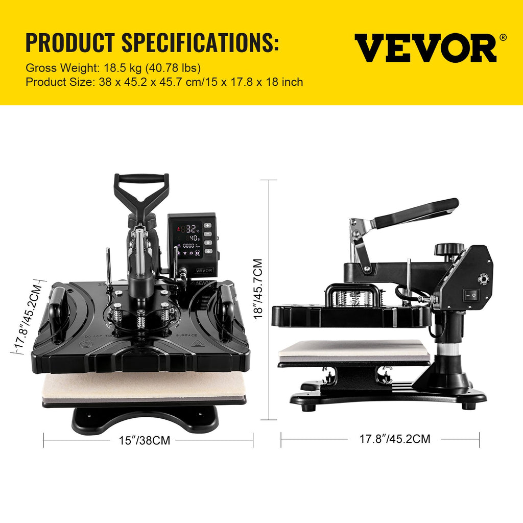 Termopresas VEVOR 6-in-1, 1000W