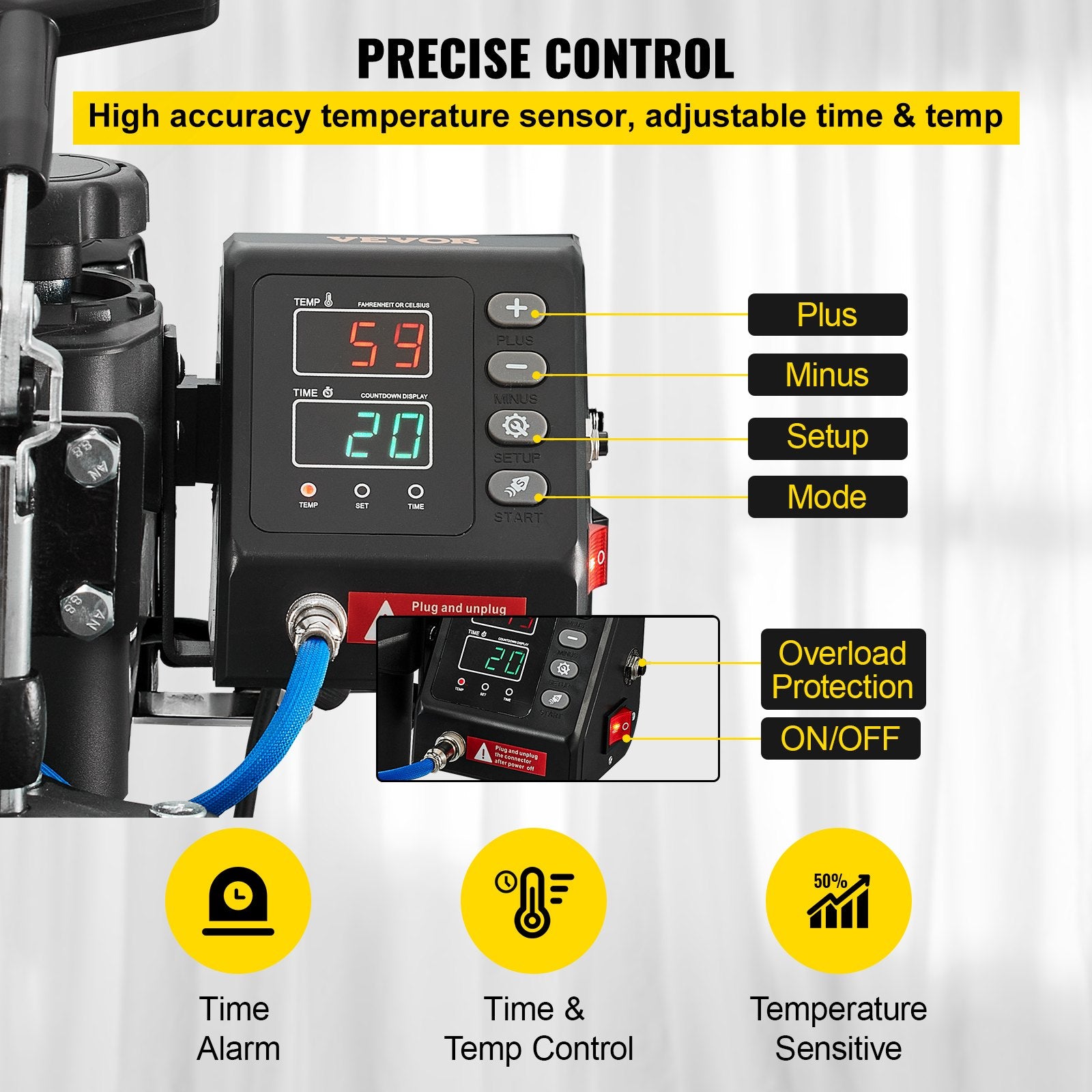 Termopresas VEVOR 10 in 1, 1000W