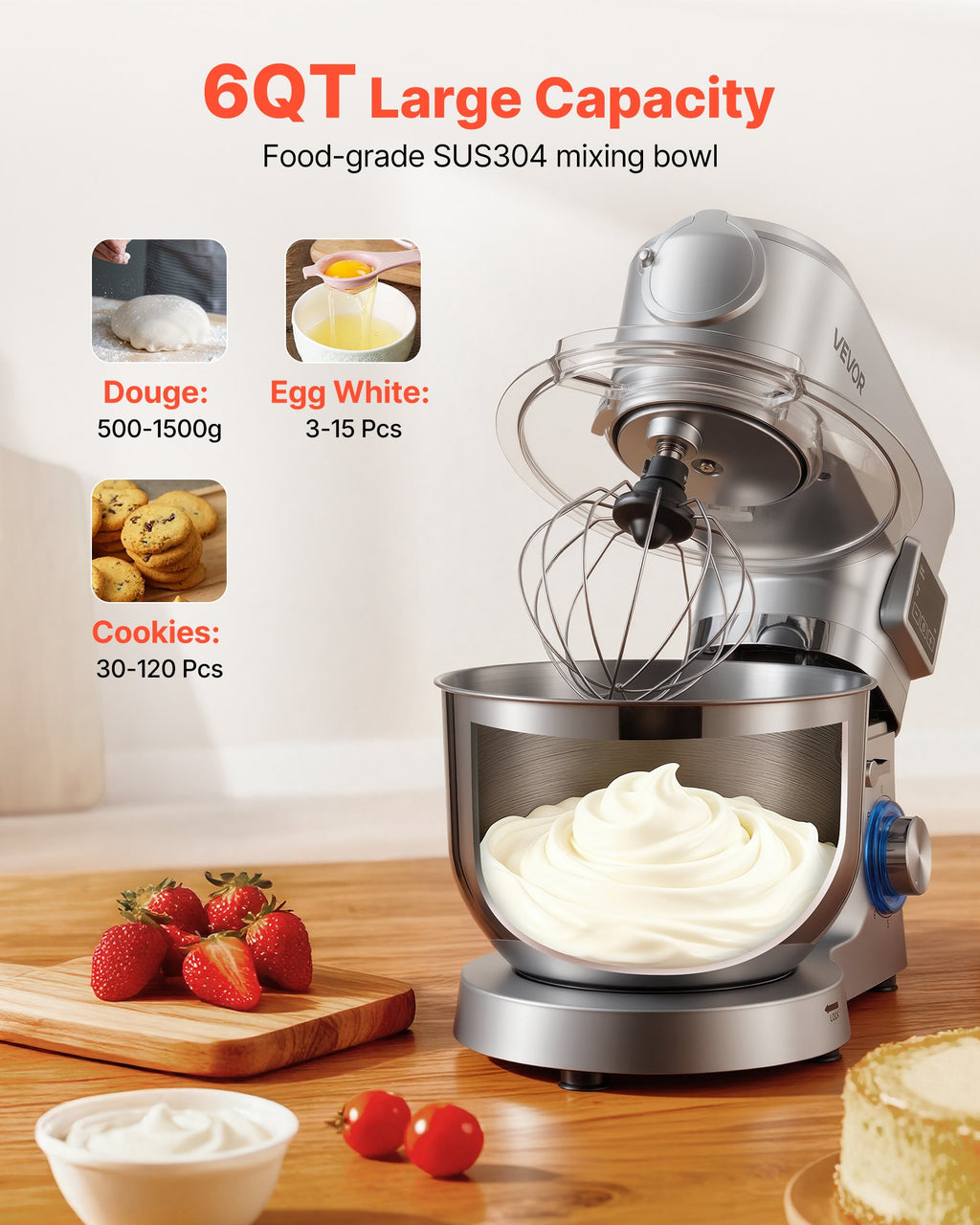 Virtuvinis kombainas VEVOR SM-1503BML, 1500W