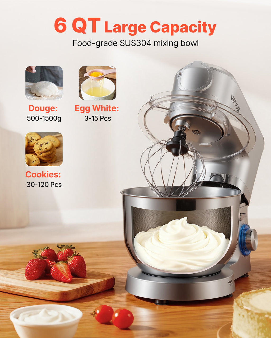 Virtuvinis kombainas VEVOR SM-1503BM, 1500W