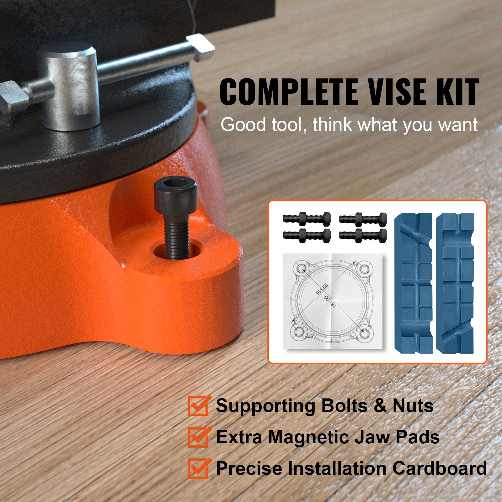 Stalo spaustuvai VEVOR 6 Bench Vise, 15,2 cm