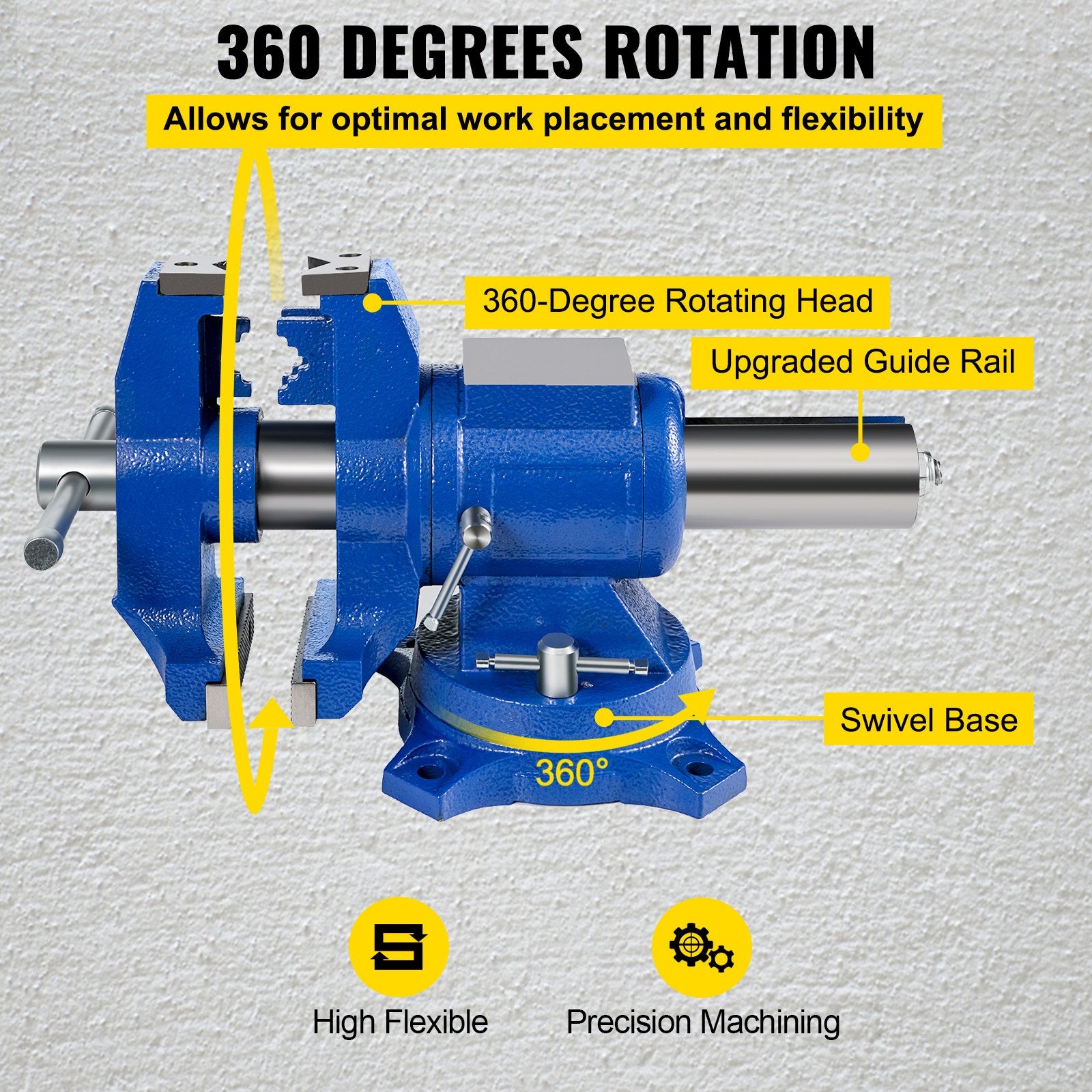 Universalus spaustuvas VEVOR 152 mm, 360° pasukamas