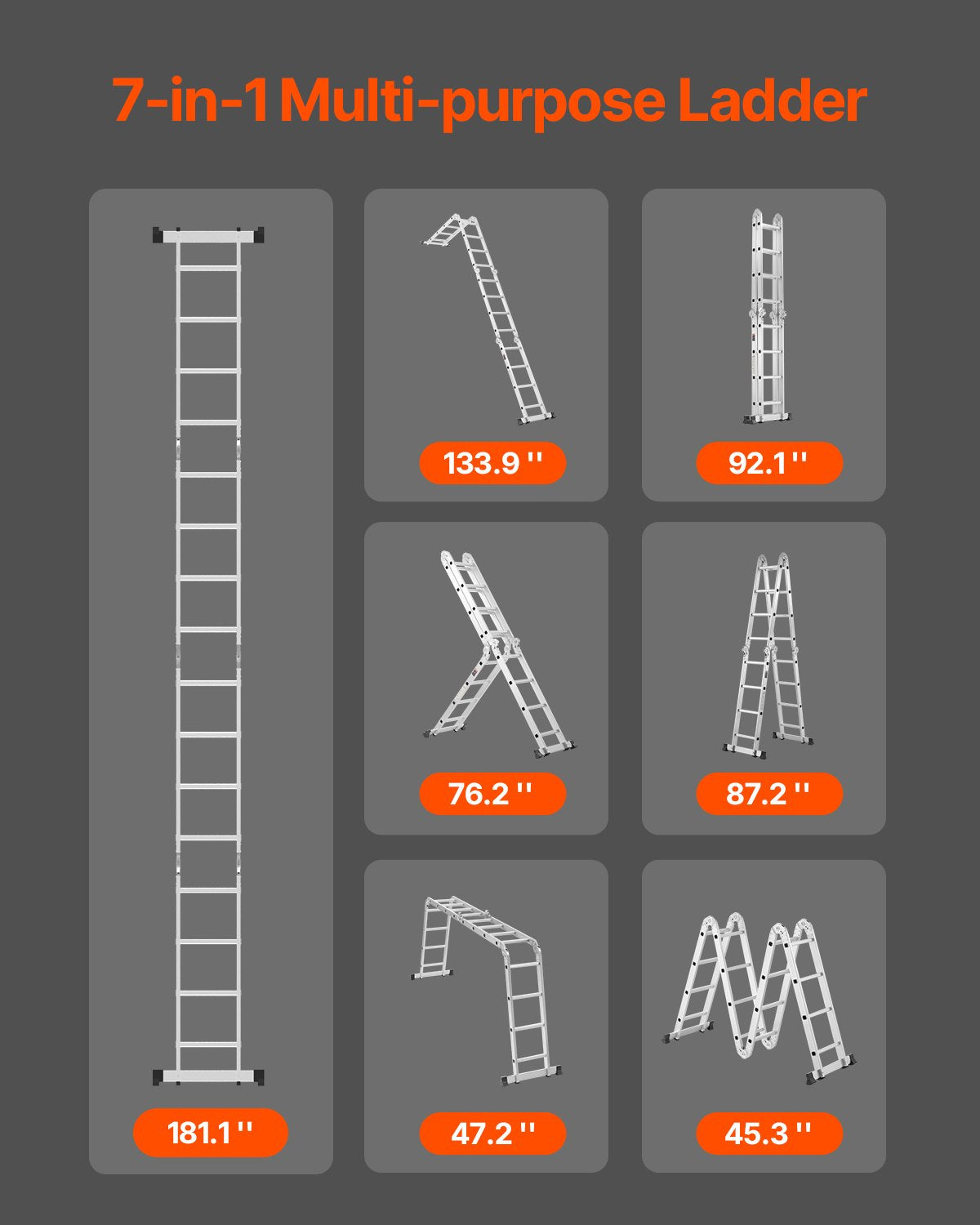 Daugiafunkcinės kopėčios VEVOR KMP404, 4,7 m