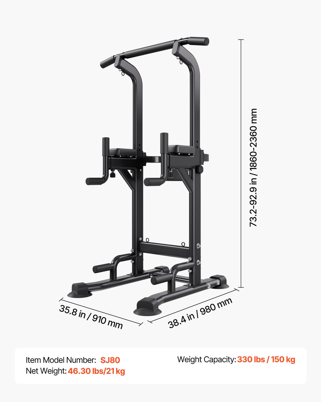 Sporto treniruoklis (Power Tower) VEVOR SJ80, 150 kg