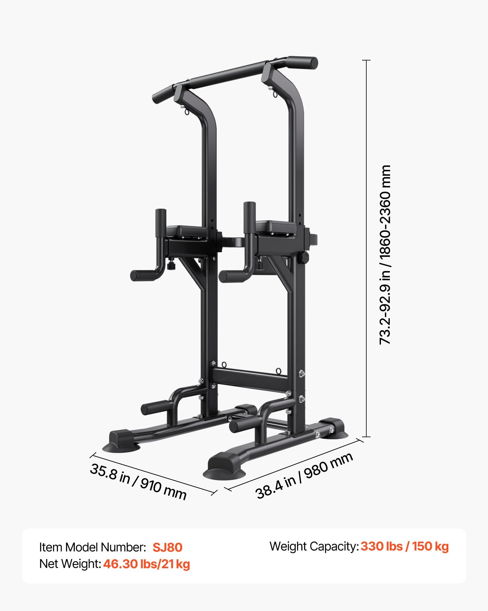 Sporto treniruoklis (Power Tower) VEVOR SJ80, 150 kg