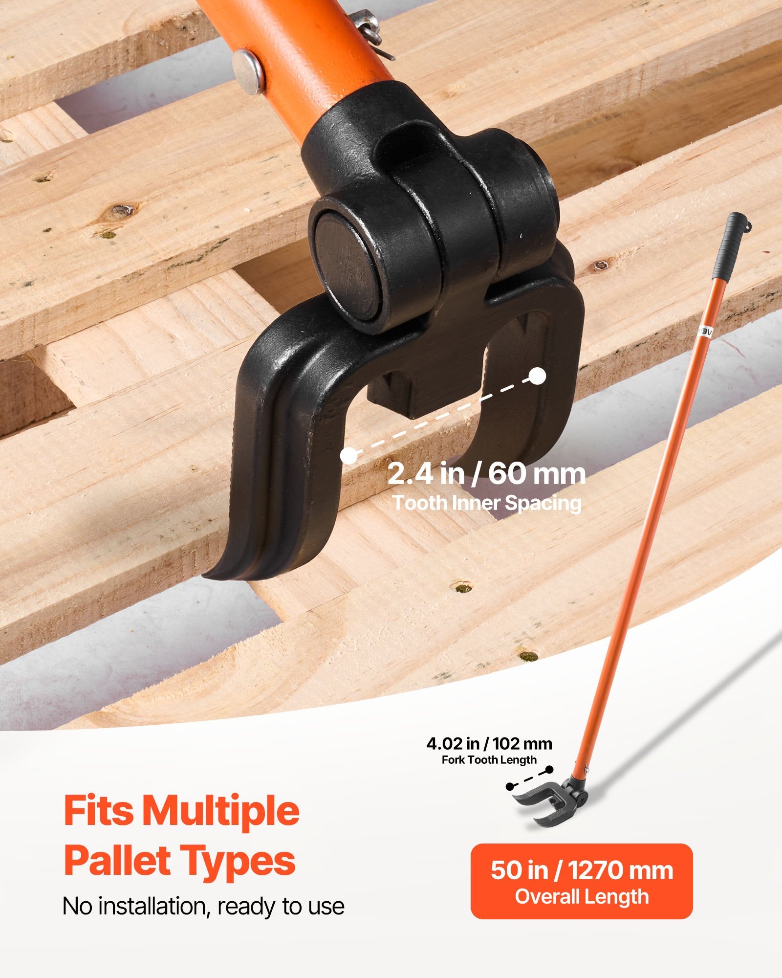 Padėklų ardymo įrankis VEVOR CL-J44, 907 kg keliamoji galia