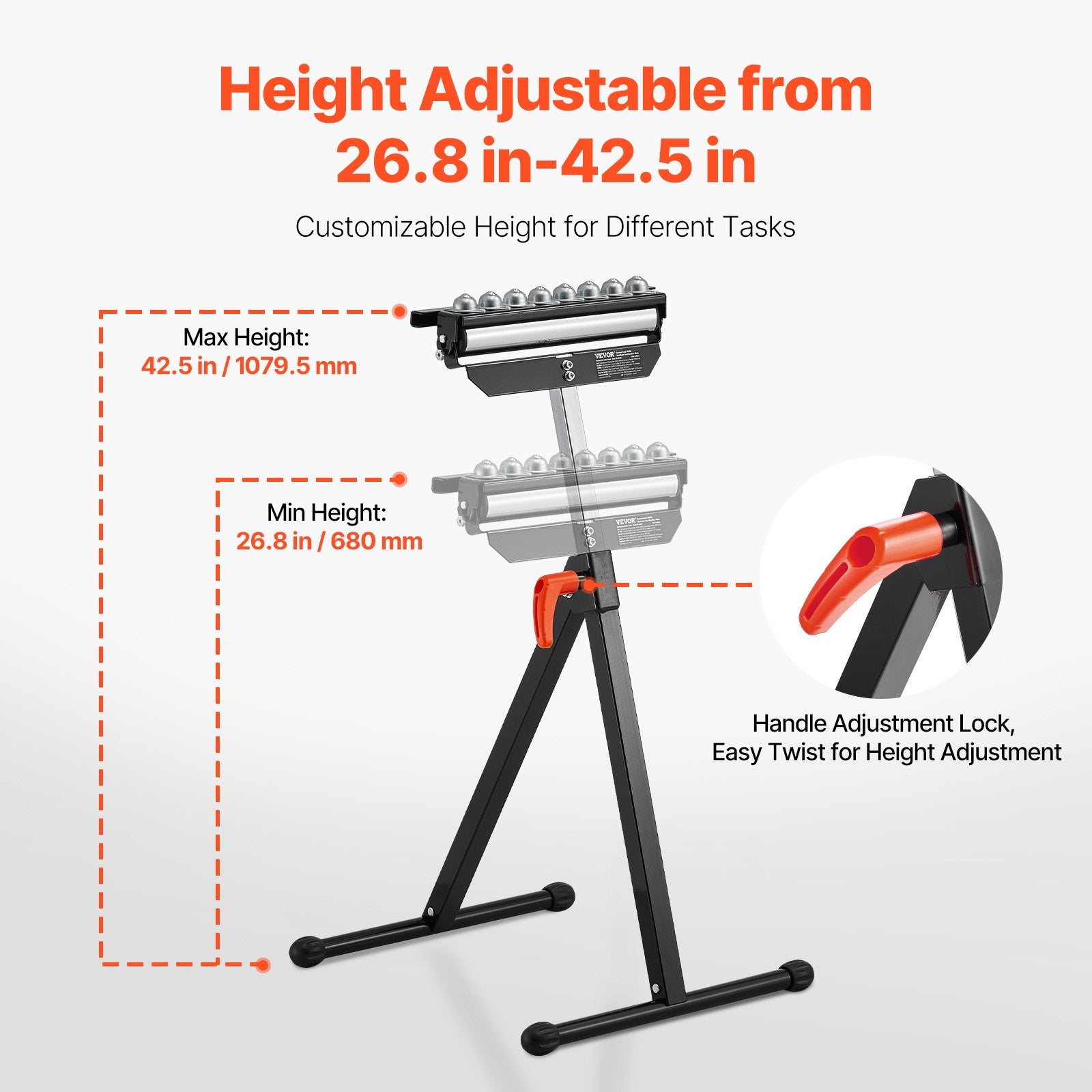 Atraminis ritininis stovas VEVOR YH-RS007, 136 kg apkrova