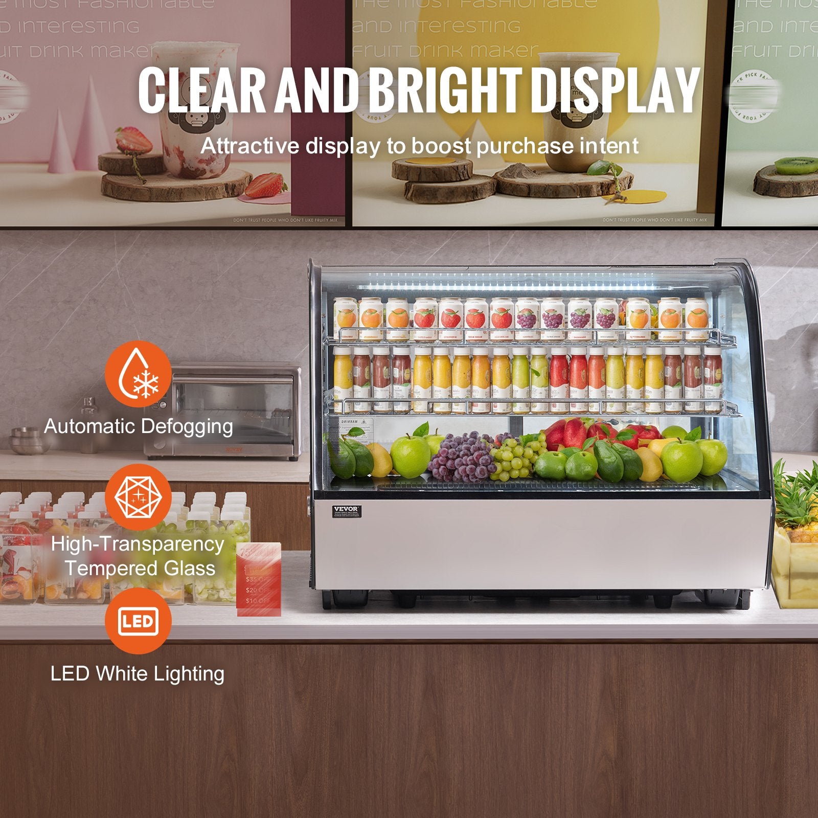 Šaldoma vitrina VEVOR XCW-160LS, 146 l
