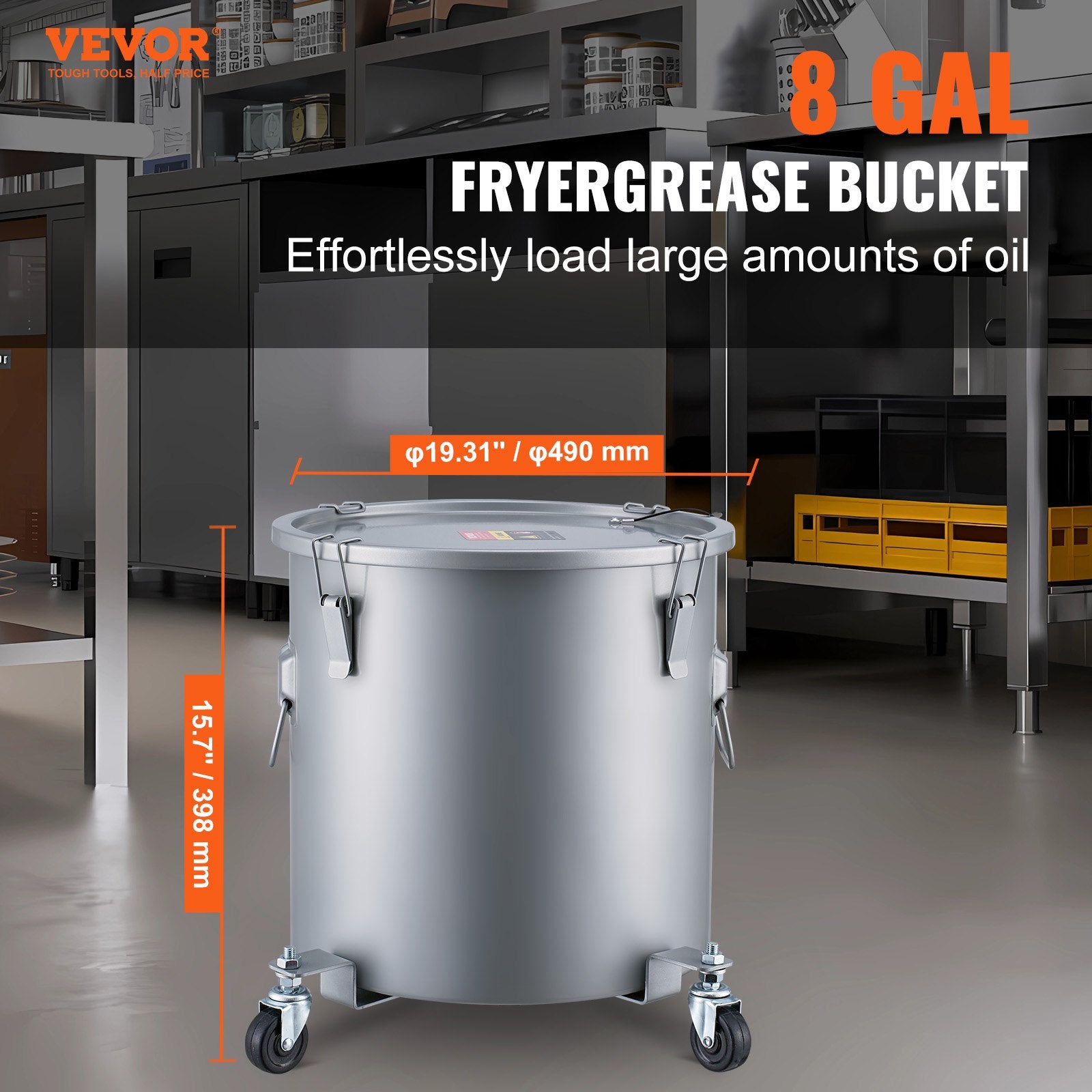 Aliejaus surinkimo talpa VEVOR GLT-8GAL, 30 l