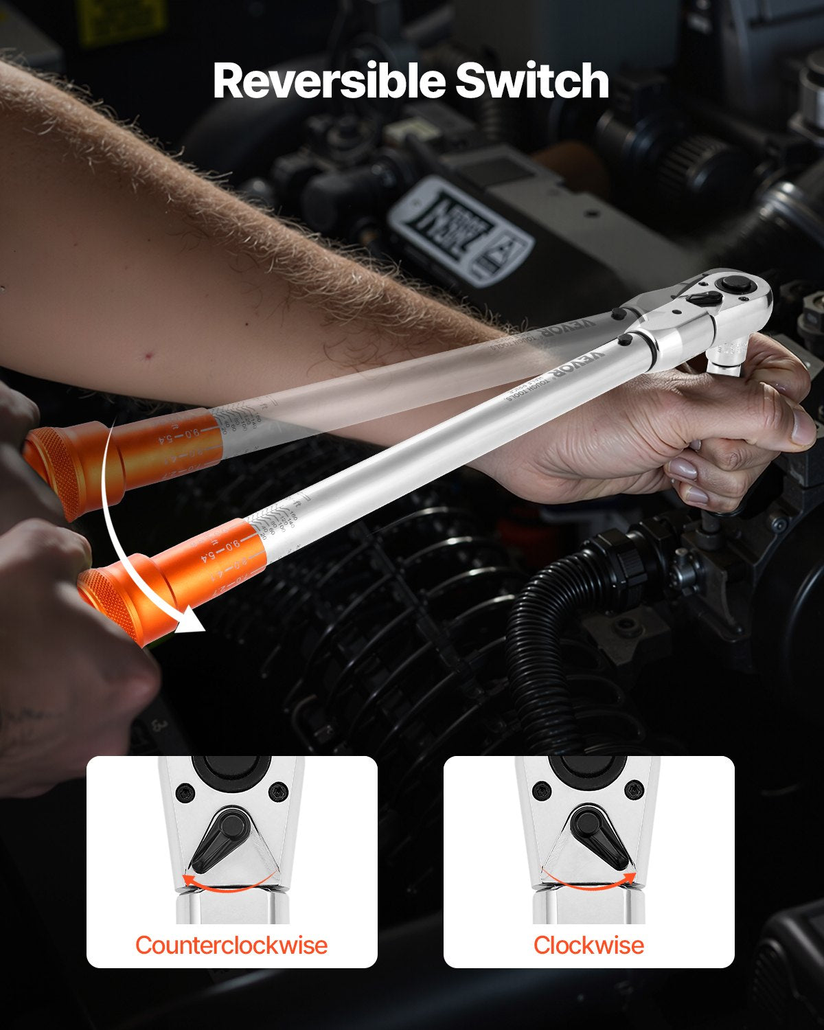 Dinamometrinis raktas VEVOR HGKN120035, 27,1–216,8 Nm