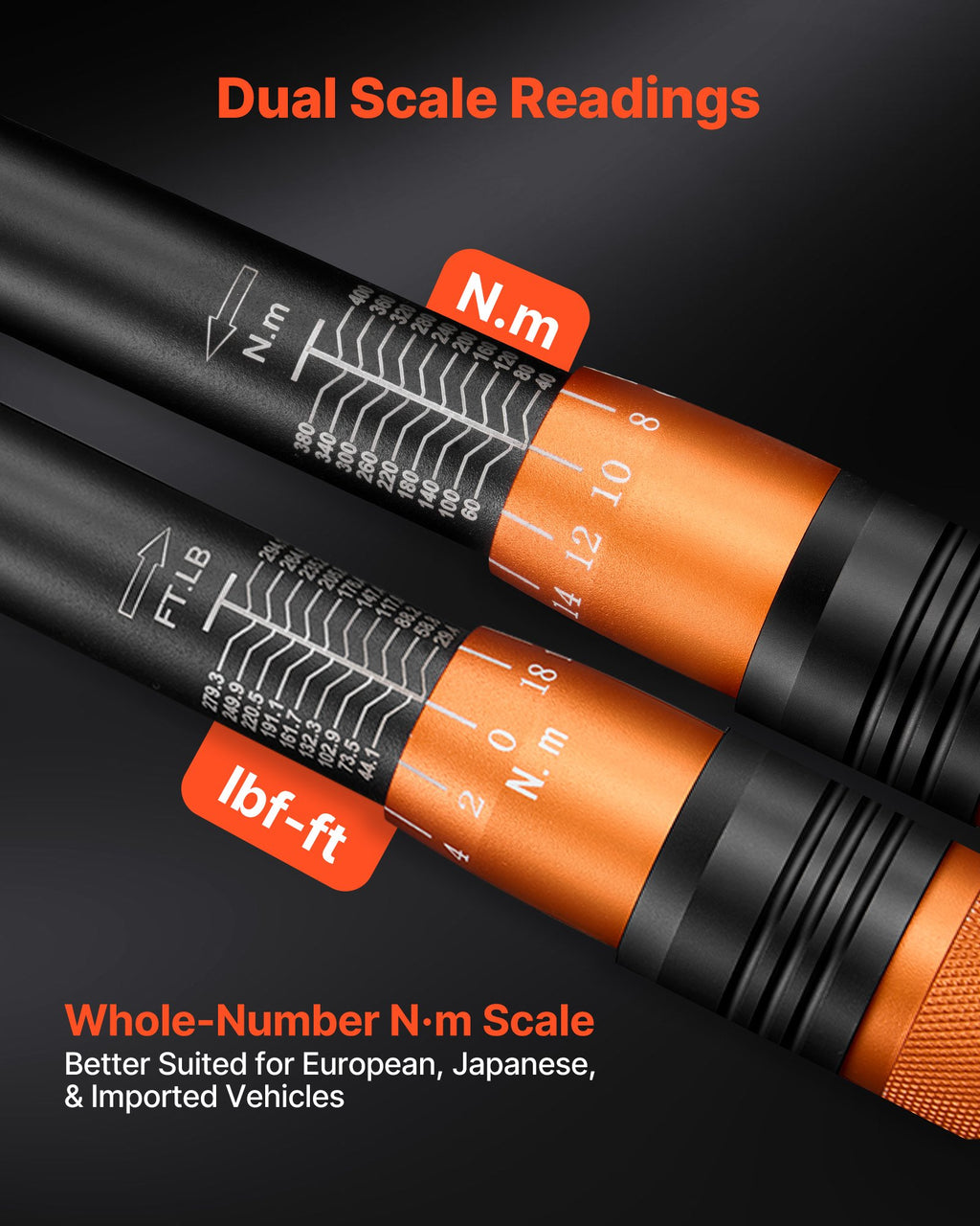 Dinamometrinis raktas VEVOR 40-400N.m, 1/2", 40-400 N.m