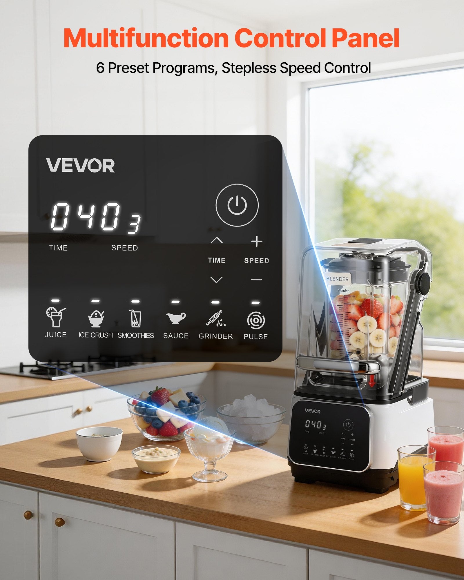 Profesionalus trintuvas VEVOR HS-608C, 2200W