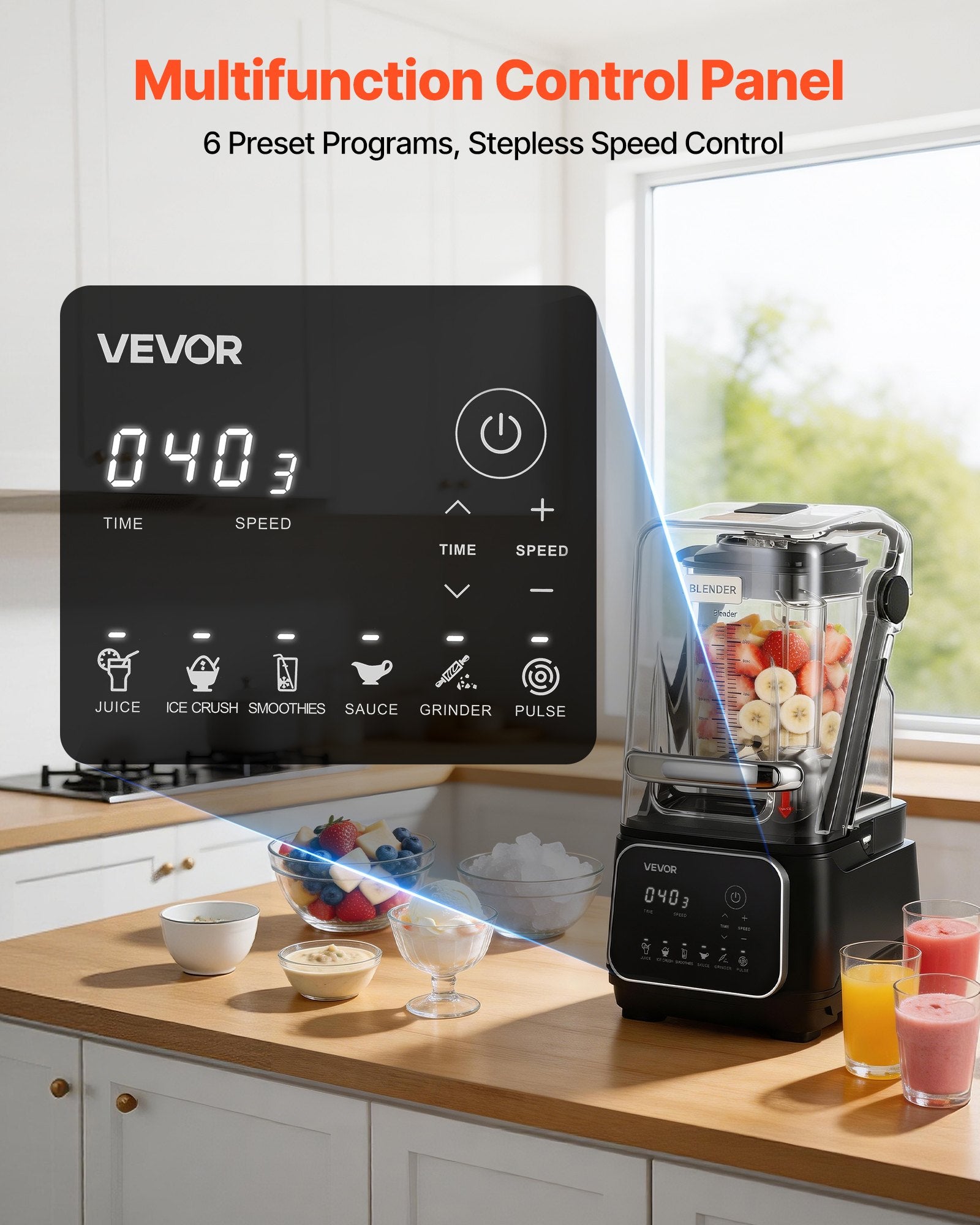 Profesionalus trintuvas VEVOR HS-608C, 2200 W