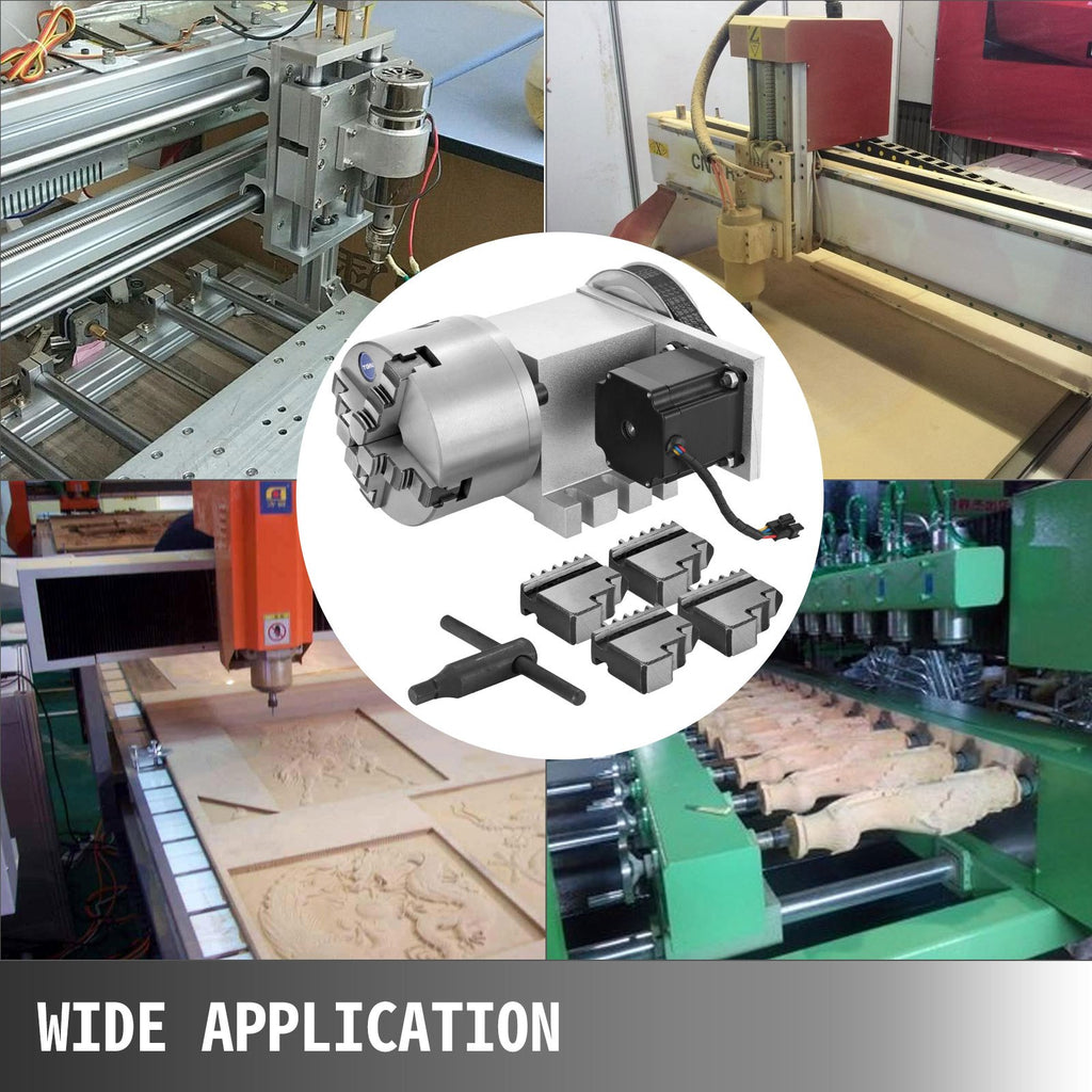 CNC sukimosi ašis VEVOR 4-oji ašis, 100 mm griebtuvas