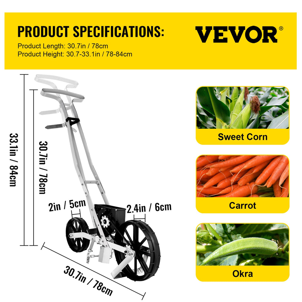 Sodo sėjamoji VEVOR SS-KS-0001, su 6 sėjimo diskais