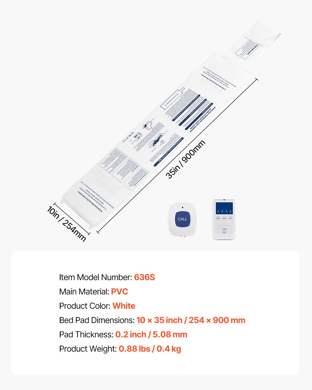 Lovos signalizacijos sistema VEVOR 636S, 25 x 89 cm jutiklis