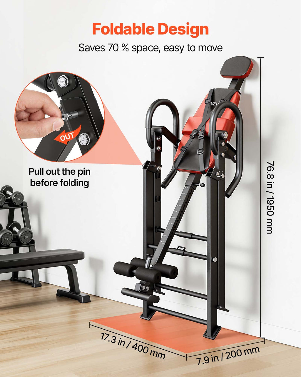 Inversinis stalas VEVOR QD002B, 136 kg apkrova