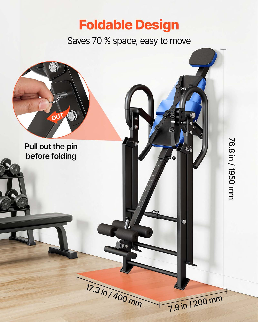 Inversinis stalas VEVOR QD002C, 136 kg keliamoji galia