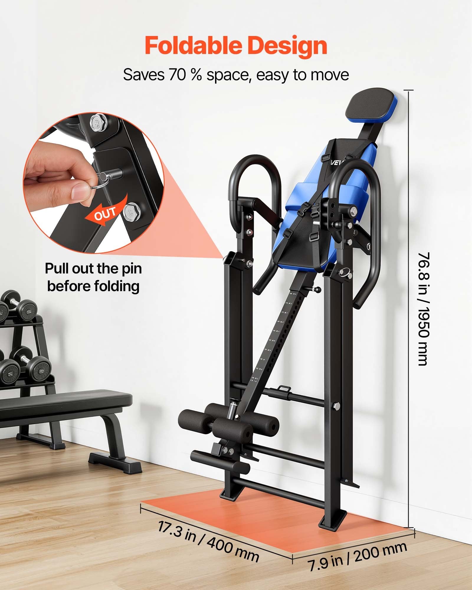Inversinis stalas VEVOR QD002C, 136 kg keliamoji galia