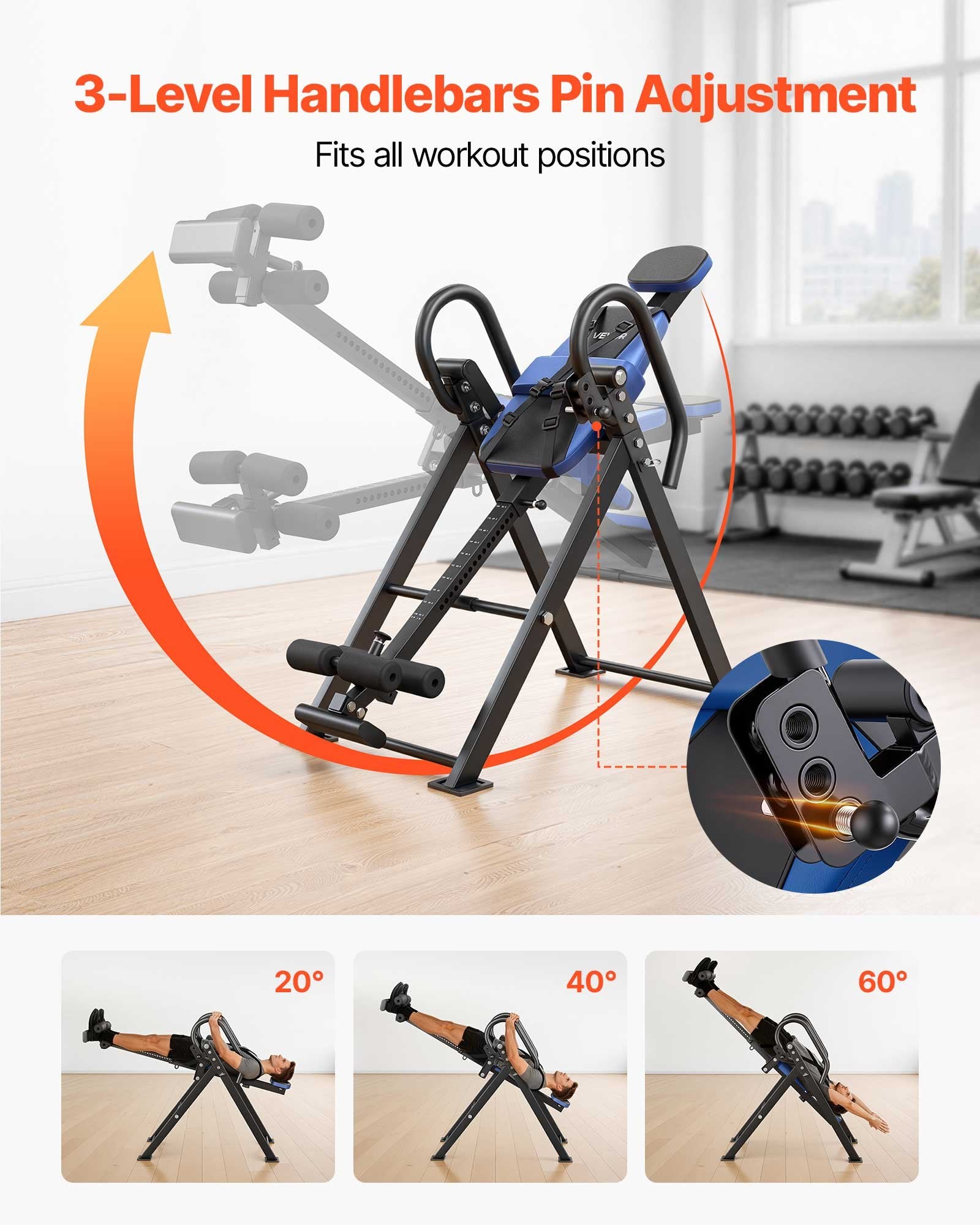 Inversinis stalas VEVOR QD002C, 136 kg keliamoji galia