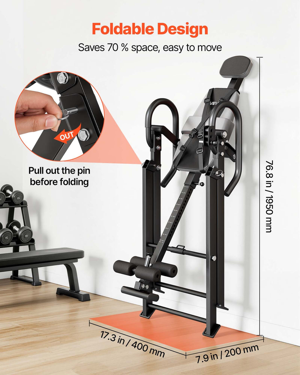 Gravitacinis inversinis stalas VEVOR QD002C, 136 kg apkrova