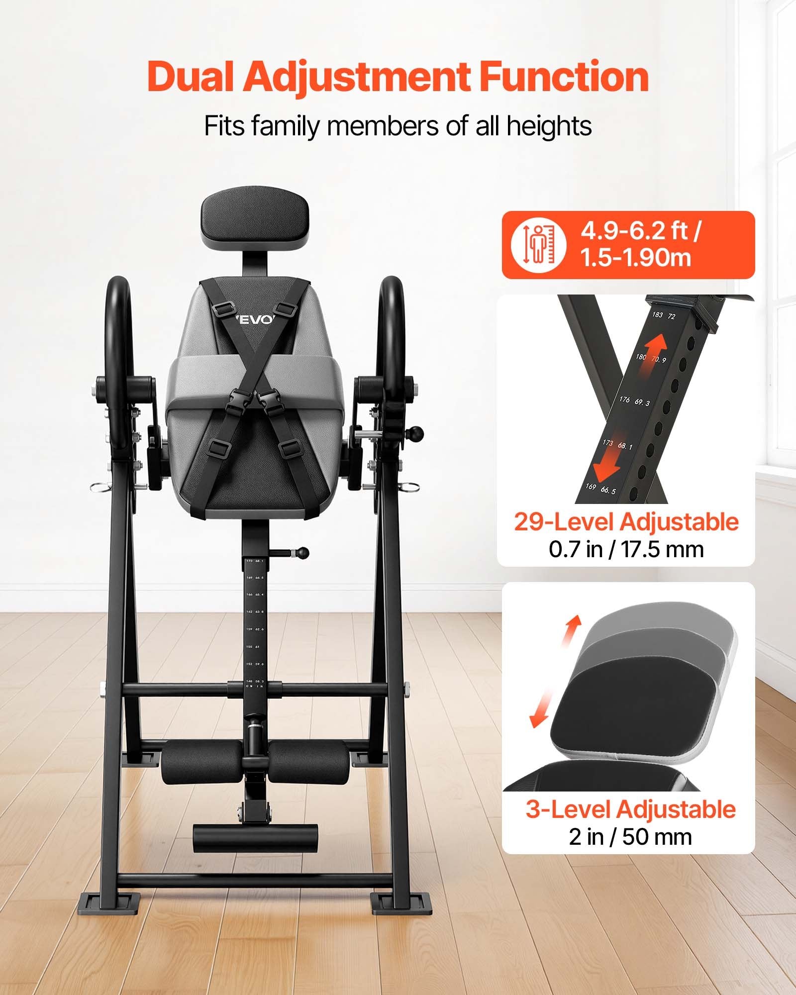 Gravitacinis inversinis stalas VEVOR QD002C, 136 kg apkrova
