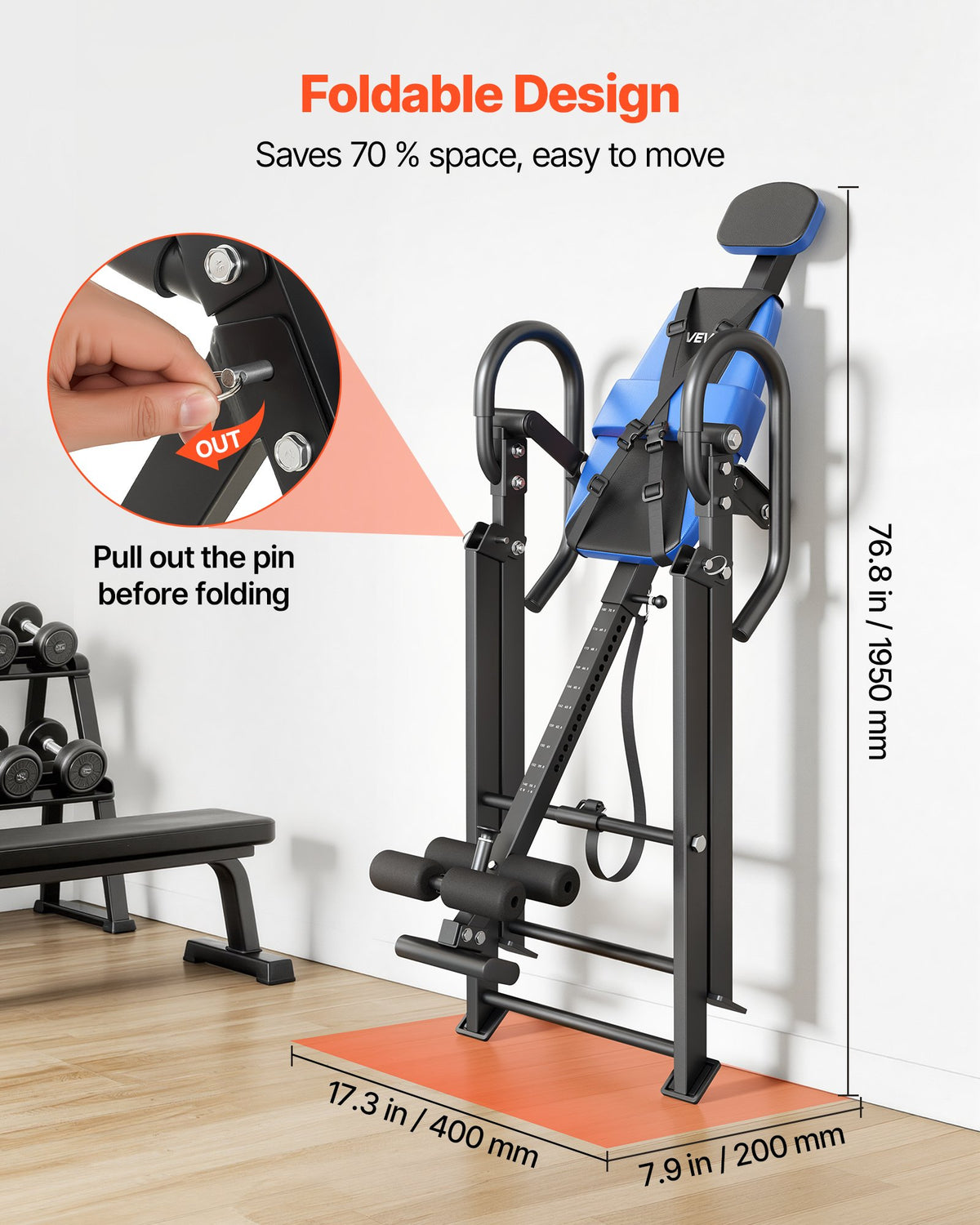 Inversinis stalas VEVOR QD002A, 136 kg keliamoji galia