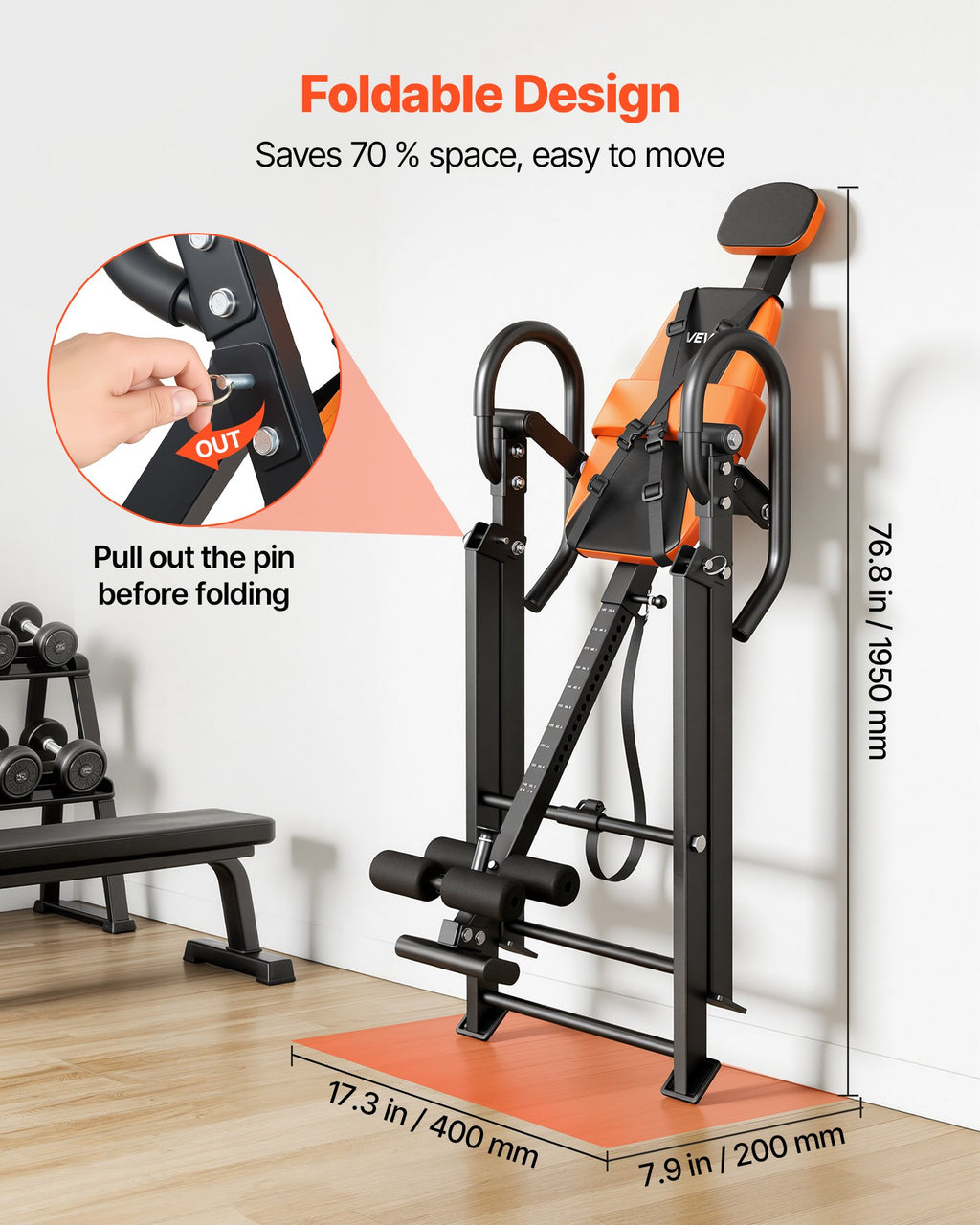 Inversinis stalas VEVOR QD002A, 136 kg apkrova
